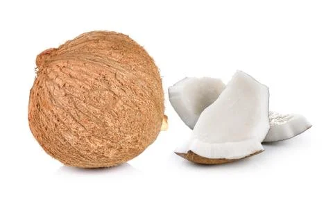 Coconut on a white background Stock Photos