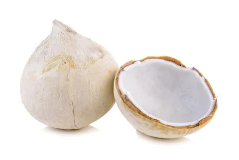 Coconut on white background Stock Photos