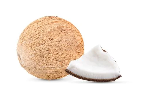 Coconut on white background Stock Photos