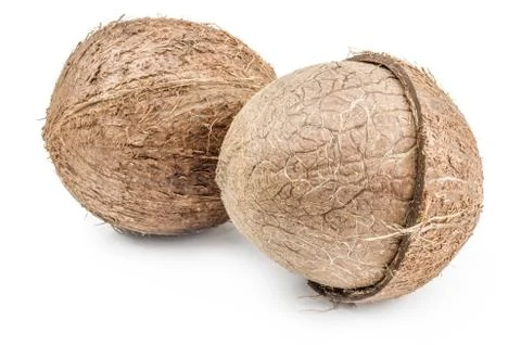 Coconut on white Stock Photos