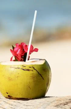 Coconuts on the beach Foto stock