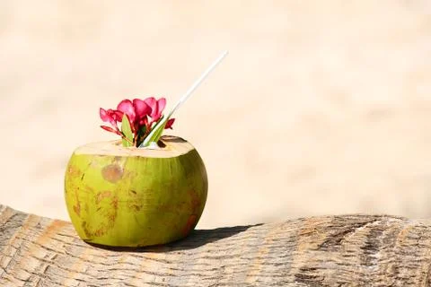 Coconuts on the beach Stock Photos