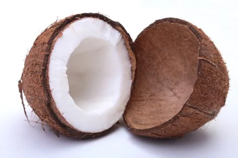 Coconuts Half isolated on the white background . Foto stock