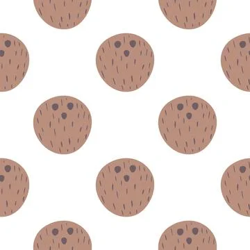 Coconuts hand drawn seamless pattern Stock Illustration
