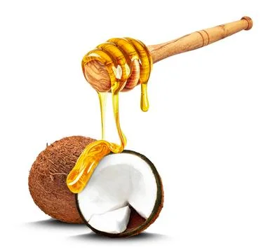 Coconuts with honey Stock Photos