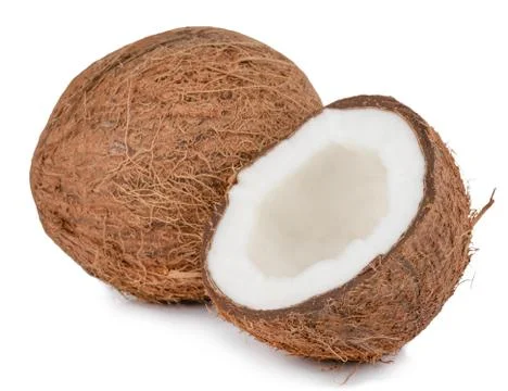 Coconuts isolated on the white background  with clipping path Stock Photos
