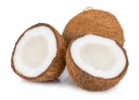 Coconuts isolated on the white background  with clipping path Stock Photos