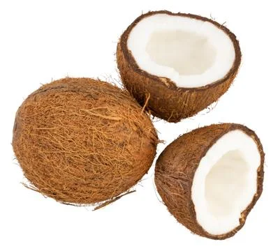 Coconuts isolated on the white background  with clipping path Stock Photos