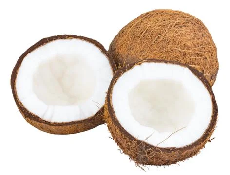 Coconuts isolated on the white background  with clipping path Stock Photos