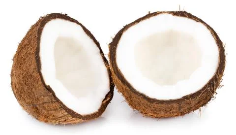 Coconuts isolated on the white background  with clipping path Stock Photos