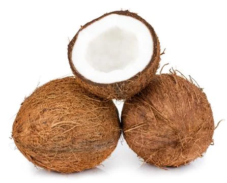 Coconuts isolated on the white background  with clipping path Stock Photos