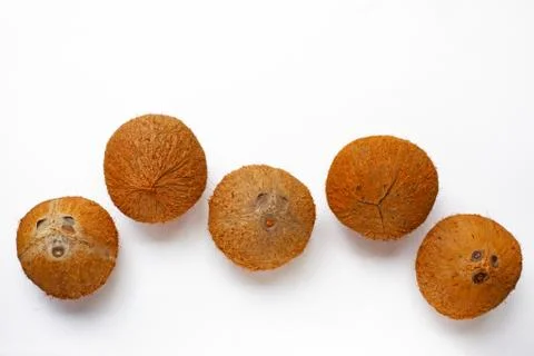 Coconuts isolated on the white background. Stock Photos