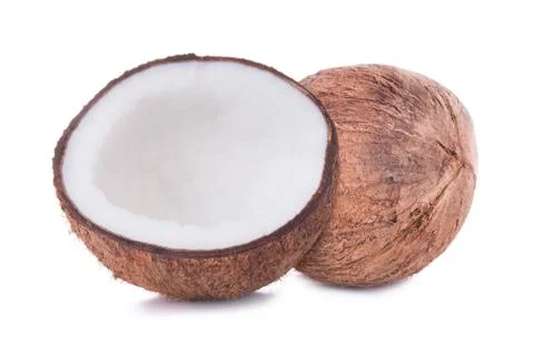 Coconuts isolated on the white background Stock Photos