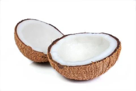 Coconuts isolated on the white background Stock Photos
