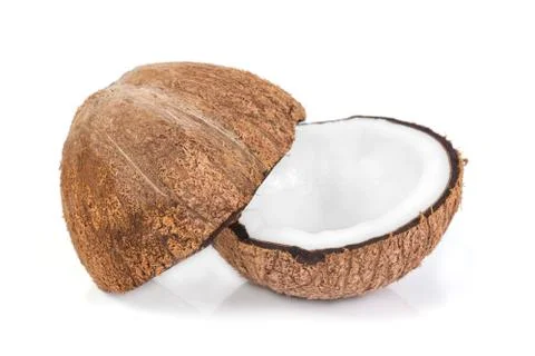 Coconuts isolated on the white background Stock Photos