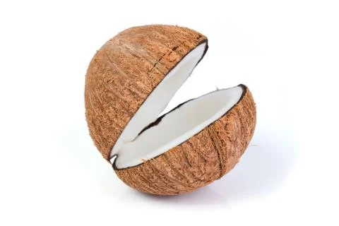 Coconuts isolated on the white background Stock Photos
