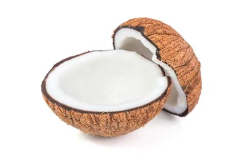 Coconuts isolated on the white background Stock Photos
