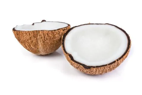 Coconuts isolated on the white background Stock Photos