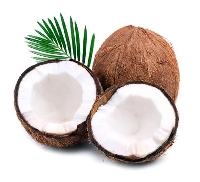 Coconuts with leaves . Foto stock