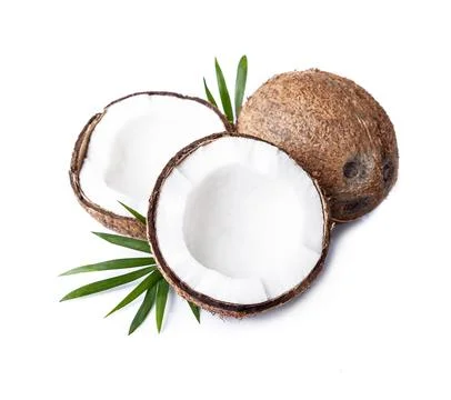 Coconuts with leaves Foto stock