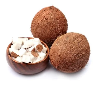 Coconuts on a white background Foto stock