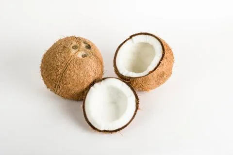 Coconuts on white Foto stock