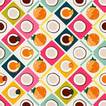 CoconutSeamless Pattern Background 스톡 일러스트