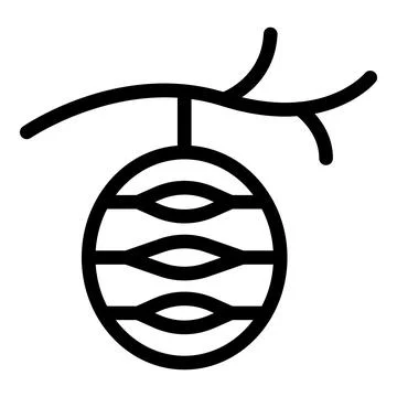 Cocoon icon outline vector. Butterfly growth Stock Illustration