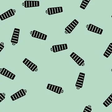 Cocoon sleeping bag glyph vector seamless pattern Stock Illustration