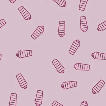Cocoon sleeping bag line vector seamless pattern Stock Illustration