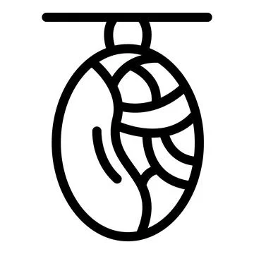 Cocooning phase icon outline vector. Caterpillar insect cycle life Stock Illustration