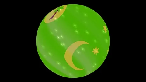 Cocos island flag in a round ball rotates. Flicker and shine. Animation loop Stock Footage 110677758