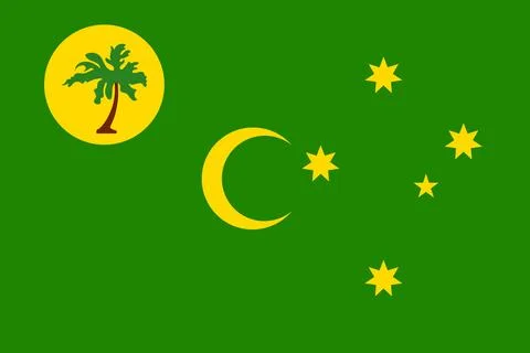 Cocos (Keeling) Islands flag pattern background. Realistic national flag de.. Stock Illustration