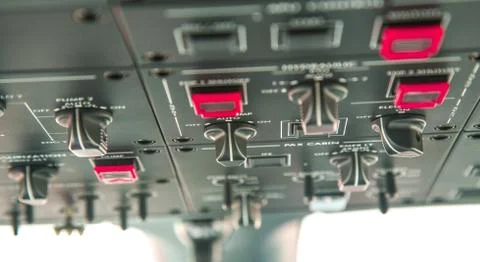 Cocpit in an airplane Stock Photos