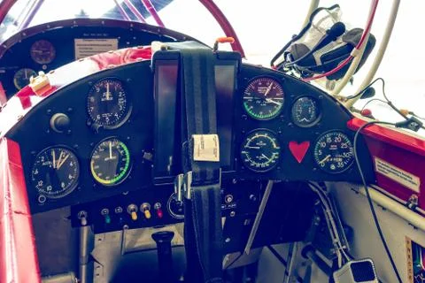 The cocpit image of a Pitts 2B while sitting on the tarmac Foto stock