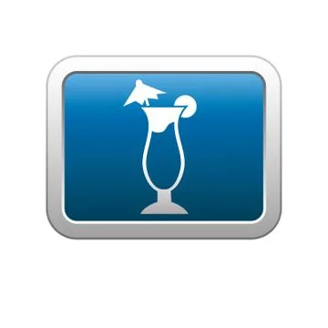 Coctail icon on blue Stock Illustration