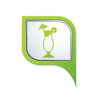 Coctail icon green pointer Stock Illustration
