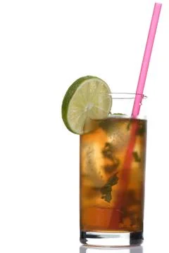 Coctail with lime Stock Photos