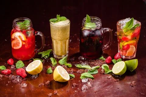 Coctails in a glass Stock Photos