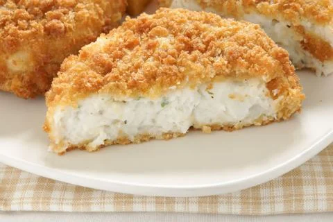 Cod and potato fishcake Stock Photos