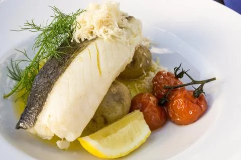 Cod filet with potatoes Foto stock