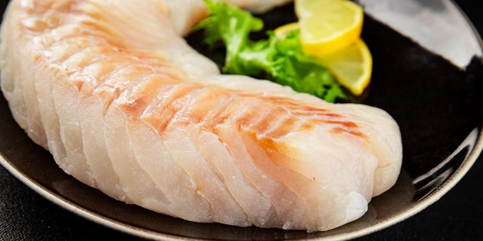 Cod fillet, raw fish seafood tasty snack fresh pescetarian diet gourmet foo.. Stock Photos