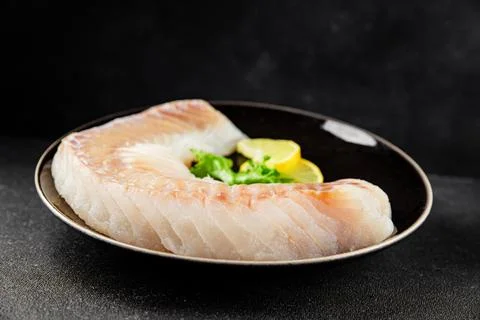 Cod fillet, raw fish seafood tasty snack fresh pescetarian diet gourmet foo.. Stock Photos