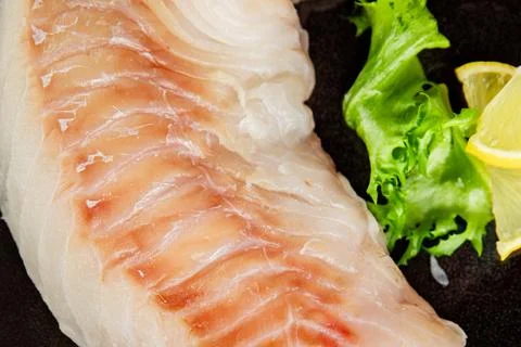 Cod fillet, raw fish seafood tasty snack fresh pescetarian diet gourmet foo.. Stock Photos
