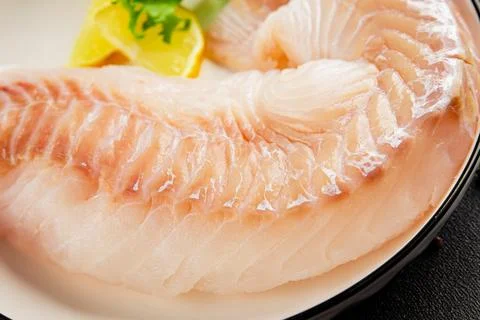 Cod fillet, raw fish seafood tasty snack fresh pescetarian diet gourmet foo.. Stock Photos