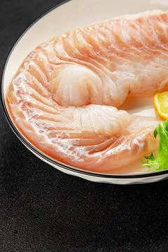 Cod fillet, raw fish seafood tasty snack fresh pescetarian diet gourmet foo.. Stock Photos