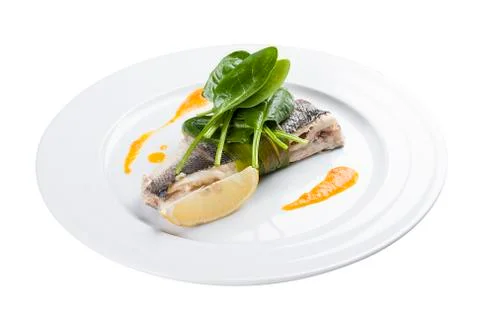 Cod fillets on white background Stock Photos