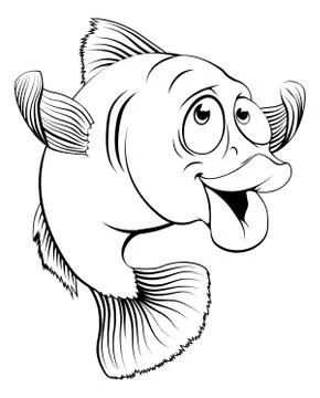 Cod fish cartoon Stockillustratie