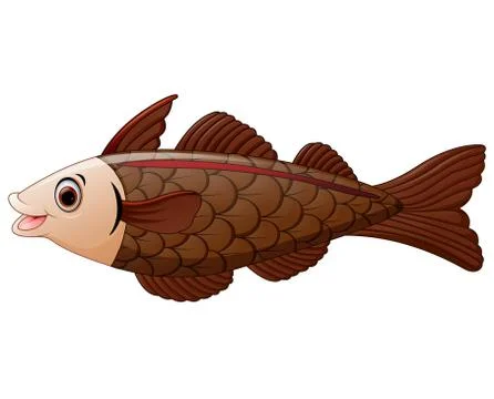 Cod fish cartoon Stock Illustration