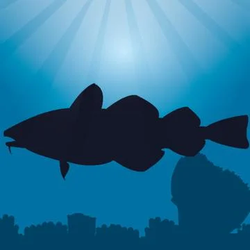 Cod Fish Silhouette Illustrazione stock